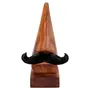 BIJNOR - METAL INLAY IN WOOD Nose Shape Black Moustache Rosewood Spectacle Holder for Office Desk Spectacle Holder for Home Wooden Unique Gifts for Men Wooden Googles Holder Decoration Stand, 2 image