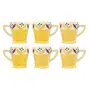 KHURJA POTTERY Handpainted Ceramic Tea Cup - 6 Pieces Yellow 160 ml