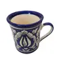 KHURJA POTTERY Ceramic Mug Tea Mug Coffee Mug 250 ml Handicraft by Awarded Indian Artisan (Blue 4), 4 image