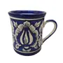 KHURJA POTTERY Ceramic Mug Tea Mug Coffee Mug 250 ml Handicraft by Awarded Indian Artisan (Blue 4), 2 image