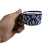 KHURJA POTTERY Ceramic Tea Cup 100 ML Handicraft by Awarded Indian Artisan (Blue 2), 3 image