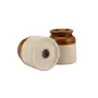 KHURJA POTTERY Handcrafted Classic Ceramic Dual Glazed Salt Pepper Spices Shaker/Dispenser |Set of 2| Ideal for Home Office Restaurant Hotelt (110 ML Brown), 4 image