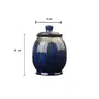 KHURJA POTTERY Ceramic Dual Glazed Studio Pottery Multipurpose Jar 1000 Ml Set Of 1 (Blue), 2 image