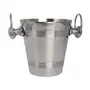 KHURJA POTTERY Ice Bucket with Tong | Handmade Aluminium Ice Bucket 1 LTR - Silver, 2 image