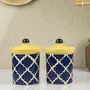 KHURJA POTTERY Ceramic Jar Set Food Storage Multipurpose 750 ml Each Set of 2, 2 image