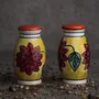 KHURJA POTTERY Ceramic Handpainted Salt & Pepper Dispenser Set (Yellow), 2 image