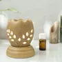 KHURJA POTTERY Ceramic Round Shape Electric Aroma Oil Burner and Tea Light Lamp, 2 image