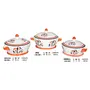 KHURJA POTTERY Ceramic Pottery Casseroles with Lid for Home Kitchen Dinning Serving Ware Storage Containers - Combo Pack of 3, 5 image