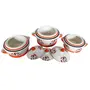 KHURJA POTTERY Ceramic Pottery Casseroles with Lid for Home Kitchen Dinning Serving Ware Storage Containers - Combo Pack of 3, 3 image