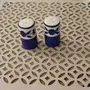 KHURJA POTTERY 'Floral Indigo' Salt and Pepper Set for Dining Table & Kitchen Ceramic Salt and Pepper Shakers Set Dispenser Set (60 ml Blue)