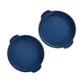 KHURJA POTTERY 'Pastel Blue' Serving Platter for Snacks - Platters Pizza Serving Ceramic Platter Starter Plates Blue Pottery Microwave Safe (Set of 2 Matte Finish), 3 image
