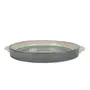 KHURJA POTTERY 'Minty Spirals' Serving Platter for Snacks - Platters Pizza Serving Ceramic Platter Starter Plates Microwave Safe (Set of 2 Light Grey & Mint Green), 5 image