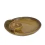 KHURJA POTTERY 'Caramel Swirl' Chip & Dip Platter Serving Platter for Snacks - Platters Ceramic Platter Chip & Dip Platters Starter Plates Microwave Safe (Caramel & Dark Brown), 4 image