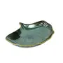 KHURJA POTTERY 'Sea Shell' Green Ceramic Platter for Serving | Platter Plate for Snacks Starters for Home Office | Apetizer Tray for Hotel & Restaurnats, 2 image