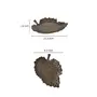 KHURJA POTTERY 'Serrated Brown Leaf' Serving Platter for Snacks - Platters Ceramic Platter Leaf Platter Starter Plates Microwave Safe (Dark Brown), 5 image