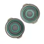 KHURJA POTTERY 'Minty Spirals' Serving Platter for Snacks - Platters Pizza Serving Ceramic Platter Starter Plates Microwave Safe (Set of 2 Light Grey & Mint Green), 3 image