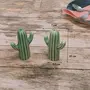 KHURJA POTTERY 'Cactus Duo' Salt and Pepper Set for Dining Table & Kitchen Ceramic Salt and Pepper Shakers Set Dispenser Set (60 ml Green), 4 image
