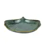 KHURJA POTTERY 'Sea Shell' Green Ceramic Platter for Serving | Platter Plate for Snacks Starters for Home Office | Apetizer Tray for Hotel & Restaurnats, 3 image
