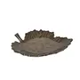 KHURJA POTTERY 'Serrated Brown Leaf' Serving Platter for Snacks - Platters Ceramic Platter Leaf Platter Starter Plates Microwave Safe (Dark Brown), 4 image