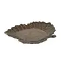 KHURJA POTTERY 'Serrated Brown Leaf' Serving Platter for Snacks - Platters Ceramic Platter Leaf Platter Starter Plates Microwave Safe (Dark Brown), 3 image