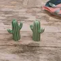 KHURJA POTTERY 'Cactus Duo' Salt and Pepper Set for Dining Table & Kitchen Ceramic Salt and Pepper Shakers Set Dispenser Set (60 ml Green), 3 image