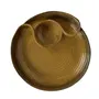 KHURJA POTTERY 'Caramel Swirl' Chip & Dip Platter Serving Platter for Snacks - Platters Ceramic Platter Chip & Dip Platters Starter Plates Microwave Safe (Caramel & Dark Brown), 3 image