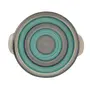 KHURJA POTTERY 'Minty Spirals' Serving Platter for Snacks - Platters Pizza Serving Ceramic Platter Starter Plates Microwave Safe (Set of 2 Light Grey & Mint Green), 4 image