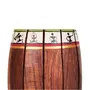 KHURJA POTTERY 'Warli Barrel' Wooden Cutlery Holder for Kitchen | Handpainted Spoon and Fork Stand cum Pen Stand for Study Table (4.7 x 3.8 Inch Brown), 2 image
