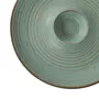KHURJA POTTERY 'Spiral Chills' Chip & Dip Serving Platter for Snacks - Ceramic Platters Blue Pottery Starter Plates Microwave Safe (Olive Green 10 Inch), 3 image