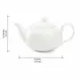 KHURJA POTTERY White 1 Piece 1000 ml Porcelain Tea Pot or Sauce Boat with Lid and Handle Perfect for Milk Tea or Coffee (Medium-750), 4 image