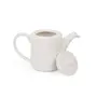 KHURJA POTTERY White 1000 ml Porcelain Kettle or Tea Pot with Lid for Serving Tea CoffeeGreen Tea Milk, 3 image
