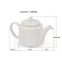KHURJA POTTERY White 1 Piece 1000ml Porcelain Tea Pot or Sauce Boat with Lid and Handle Perfect for Milk Tea or Coffee, 4 image