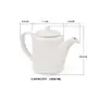 KHURJA POTTERY White 1000 ml Porcelain Kettle or Tea Pot with Lid for Serving Tea CoffeeGreen Tea Milk, 2 image