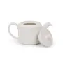 KHURJA POTTERY White 1 Piece 1000ml Porcelain Tea Pot or Sauce Boat with Lid and Handle Perfect for Milk Tea or Coffee, 2 image