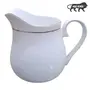 KHURJA POTTERY White Golden Rim 390 ml1 Piece Creamer Jug or Tea Pot for Milk Tea and Coffee, 4 image