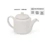 KHURJA POTTERY White 1 Piece 1000ml Porcelain Tea Pot or Sauce Boat with Lid and Handle Perfect for Milk Tea or Coffee, 3 image