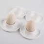 KHURJA POTTERY White Porcelain Egg Holder or Chip and Dip Set of 2 for Hard & Soft Boiled Eggs or Snacks, 4 image