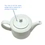 KHURJA POTTERY White 400ml 1 Piece Porcelain Ceramic Kettle or Tea Coffee and Milk Pot with Locking Lid and Handle Without Strainer, 3 image