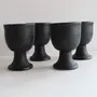 KHURJA POTTERY Ceramic Black Matte Soft or Hard Boiled Egg Holder Or Egg Cup Set of 4, 2 image