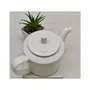 KHURJA POTTERY White 400ml 1 Piece Porcelain Ceramic Kettle or Tea Coffee and Milk Pot with Locking Lid and Handle Without Strainer, 6 image