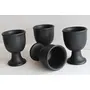 KHURJA POTTERY Ceramic Black Matte Soft or Hard Boiled Egg Holder or Egg Cup Set of 6, 4 image