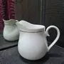 KHURJA POTTERY White Golden Rim 390 ml1 Piece Creamer Jug or Tea Pot for Milk Tea and Coffee, 5 image