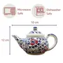 KHURJA POTTERY Ceramic Printed Multicolored 400ml Floral Tea Pot Kettle for Serving Milk Coffee and Green Tea, 3 image