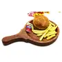 KHURJA POTTERY Wooden Platter or Tray to Serve Burger Pizza Salad Snacks Size-8.5inch (Round)