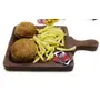 KHURJA POTTERY Sheesam Wood 10 inch Squre Platter/Plate with 5 inch Handle or Tray to Serve Sides Salad Snacks (Square)