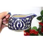 KHURJA POTTERY Ceramic Milk Jug/Creamer and Sugar Pot 175ml Each Blue Handmade & Handprinted 2 Piece Microwave & Dishwasher Safe, 8 image
