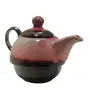 KHURJA POTTERY Ceramic One Cup Kettle Glazed Designer for Coffee/Tea Brown, 2 image