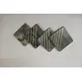 MARBLE INLAY ART AGRA - PACCHIKARI Grey Marble Mix Brass Inlay Coaster Set of 4 pcs Square Shape Customize Marble Work by"VL International" (Grey with Five Stripes Brass Inlay), 3 image