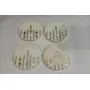 MARBLE INLAY ART AGRA - PACCHIKARI White Marble Mix Brass & Mother of Pearls Inlay Coaster Set of 4 pcs Round Shape Customize Marble Work by"VL International" (White)
