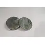 MARBLE INLAY ART AGRA - PACCHIKARI Grey Marble Mix Brass Inlay Coaster Set of 4 pcs Round Shape Customize Marble Work by"VL International" (Grey), 5 image